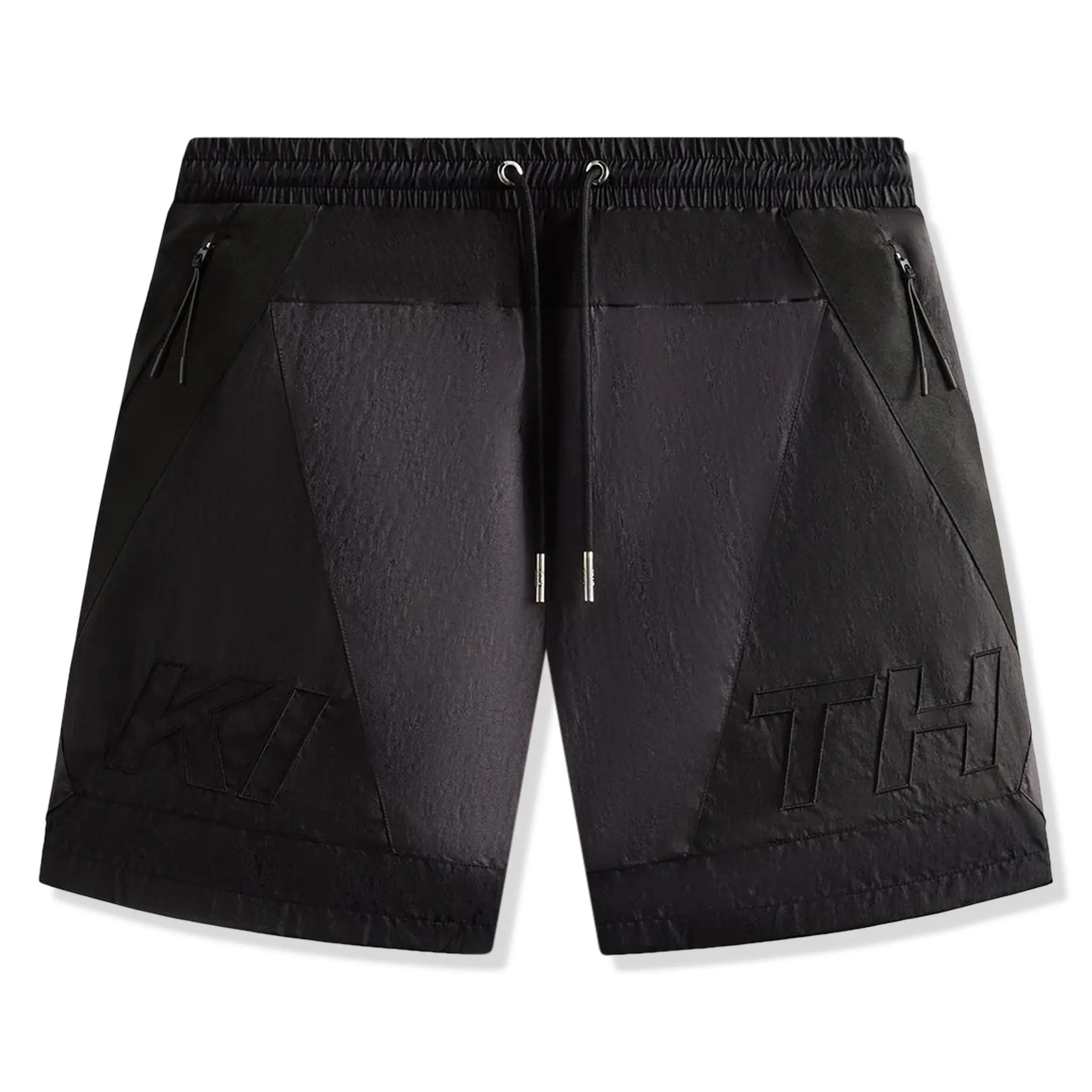 Front View of Kith Washed Turbo Black Shorts KHM060983-001